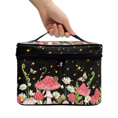 Makeup Organizer med Børstepladser Bærbar Taske 2