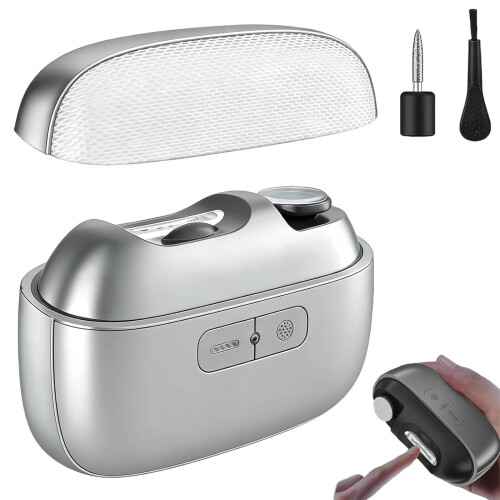 Cortador de unhas elétrico para idosos com luz LED e polidor.