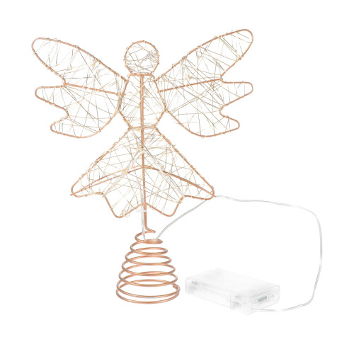 Golden Iron Christmas Tree Topper with Lights 1