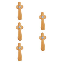 5Pcs Handheld Olive Wood Cross For Christian Baptism