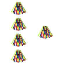 5St Motorhelmstreamer Plastic Stof Mix Kleuren