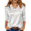 Blusa feminina com decote drapeado, manga 3/4 e cor lisa. 1
