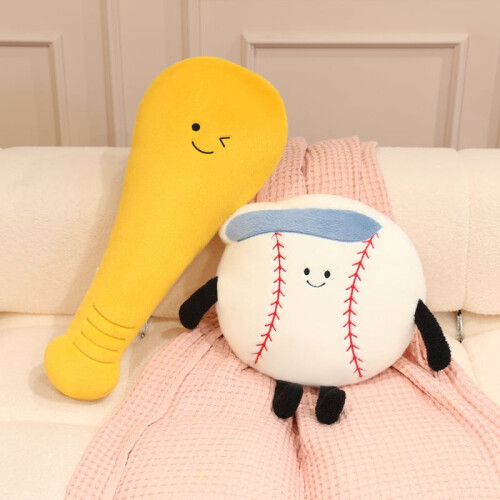 Baseball Throw Pillow Fluffy Stuffed Cushion 17.7 Inch 1 1