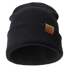Unisex dvojvrstvová pletená zimná čiapka čierna, 1 balenie