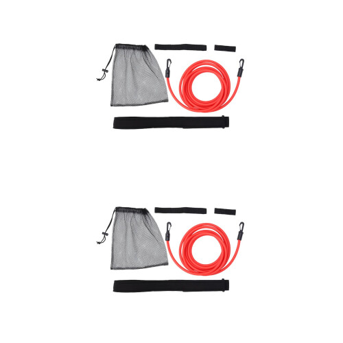 2Sets Adjustable Swim Resistance Bands Red Swim Training Harness