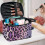 Leopardprint makeupbørstetaske med stor kapacitet 5