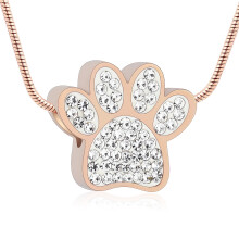 Paw Print Cremation Jewelry Urn Necklace for Ashes Memorial Ashes Necklace Memorial Keepsake for Dog/Cat Memorial Locket