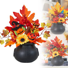 Centre de table automnal citrouille avec tournesols artificiels (1 pièce)