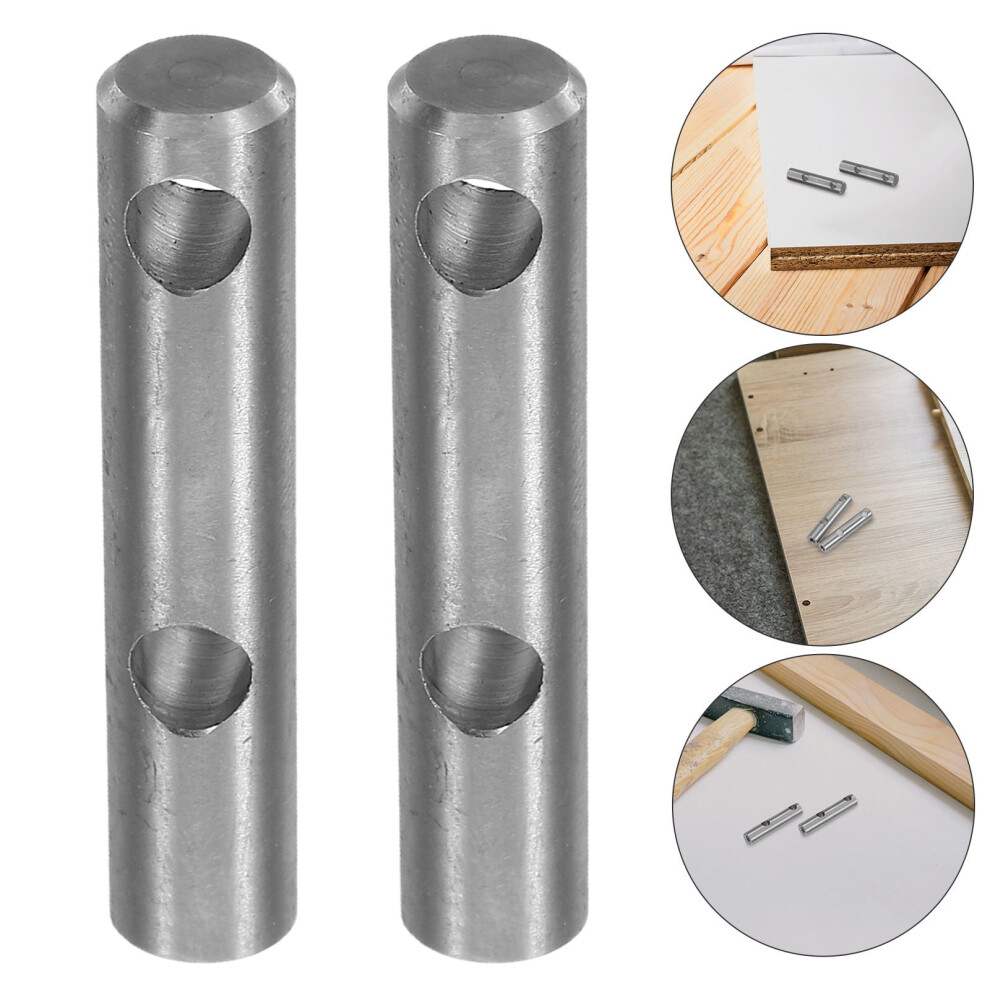Furniture Builders Silver Cabinet Railing Connector Post 2Pcs 1.97X0.39x0.39in 9422877010141