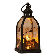 Halloweenská LED lucerna – gotické závěsné světlo s