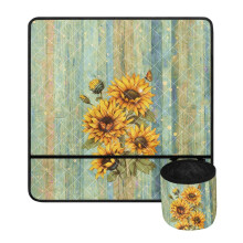 Wooden Sunflower Sewing Machine Carrying Pad – Washable, Easy-Clean Organizer with Small Cylinder, Compatible with [Model]