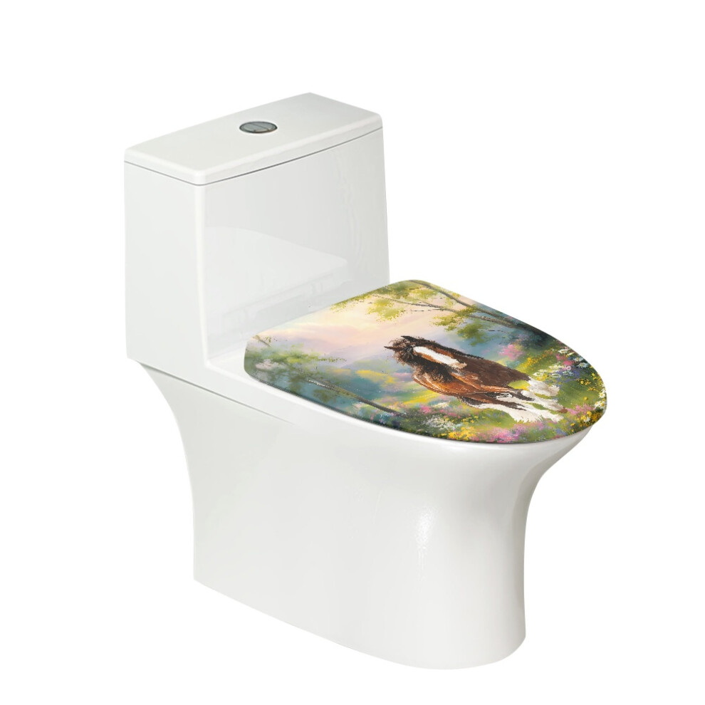 Horse Print Toilet Lid Cover Universal Fit Elastic Washable 9180435715197