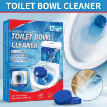 Blocs nettoyants pour cuvette de toilettes, paquet de 12, pour éliminer le tartre urinaire