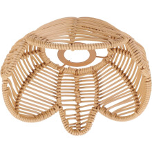 Wicker Lamp Shade, Lotus Flower Shaped Chandelier Lampshade, Rattan Woven Pendant Light Cover for Ceiling Pendant Lamp