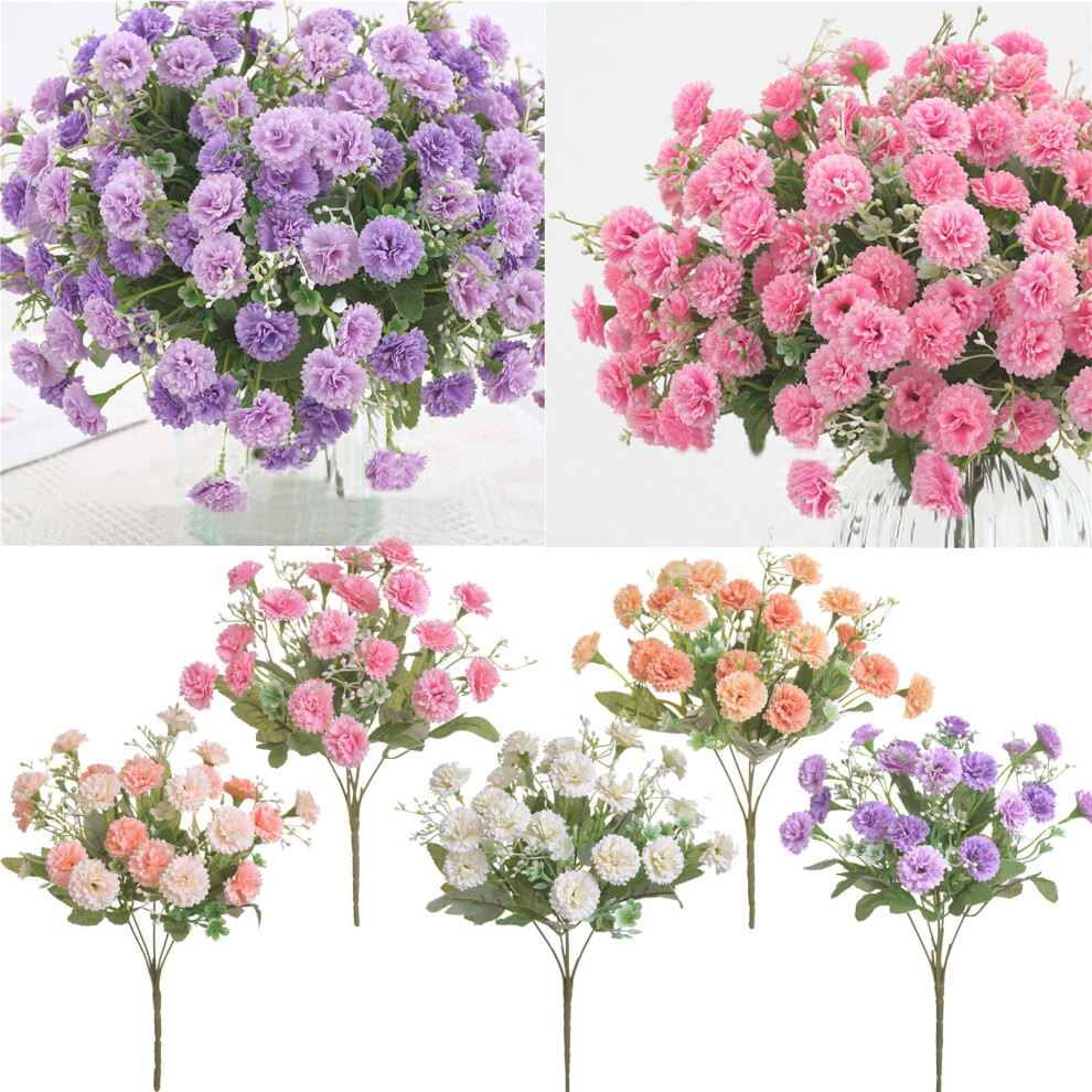 20Pcs Artificial Flowers Clearance,Artificial Carnations,Faux Flowers In Vase, Fake Flower Bouquet For Wedding Valentines Pink