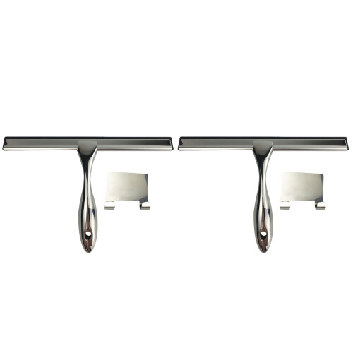 2Pcs Window Squeegee Silver Cleaning Tool for Windows and Shower Doors 2