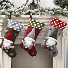 Gnome Christmas Decorations Indoor,Knitted Christmas Stockings,Large Christmas Stocking Gifts for Fireplace Candy Kids