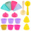 6Ensembles Coffret Jouets : Cônes Glace Plastique Multicolores 2