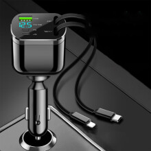 Retractable Car Charger Folding Telescopic Cable Car Charger Fast Charging Car Charger