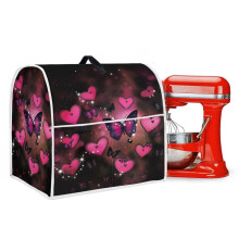 Stand Mixer Dust Cover Machine Washable Kitchen Appliance Protective Decor with Front Pockets Multi-Functional Home Accessories, Butterfly Love Heart