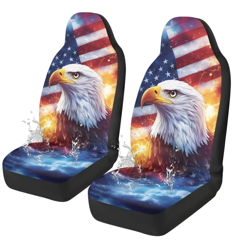 American Flag Eagle Car Seat Cover Set Of 2 Universal 9180435746511