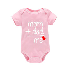 Clearance Baby Bodysuits, Short Sleeve Letter Print Rompers – Comfortable Home Wear for Boys & Girls (F, 12M)