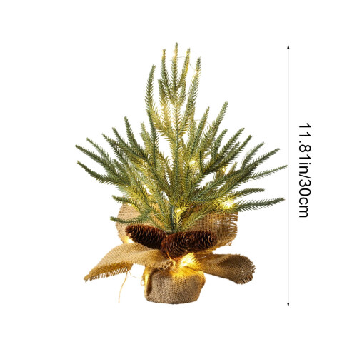 Mini-Weihnachtsbaum, 12 Zoll, beleuchteter künstlicher Baum mit 2