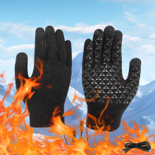 USB Heated Gloves for Women and Men, Full-Finger Knitted,