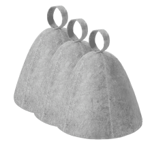 3PCS Soft Gray Absorbent Felt Shower Hat Ideal for Sauna and Spa Sessions