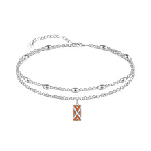 CHIC & ARTSY Ankle Bracelet 925 Sterling Silver Boho Double Layer Anklets Adjustable Lightweight Comfortable Foot Chain for Women 10.7 Inches