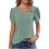 Women's Cropped Top Short Sleeve Irregular Neckline Button 1