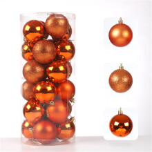 24ct Shatterproof Christmas Ball Ornaments, 2.36in, Orange – for Xmas Tree, Holiday, Wedding Party (Compatible with Xmas Tree)