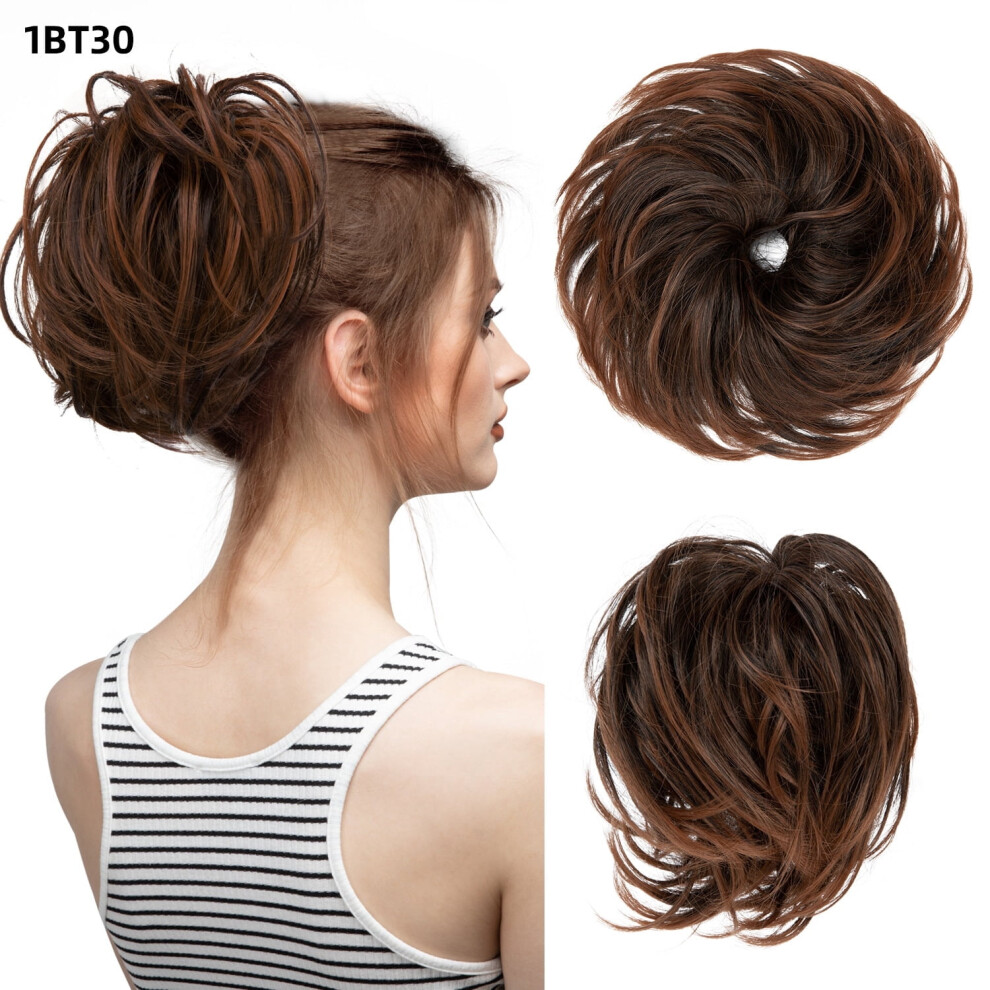 Textured Messy Updo Hair Bun Synthetic Chignon Bun 1 Piece