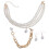 4Sets Elegantes Perlen Schmuckset Damen Ohrringe Halskette Armband 2