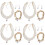 4Sets Elegantes Perlen Schmuckset Damen Ohrringe Halskette Armband 6