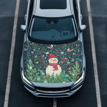 Heat-Resistant Christmas Print Car Hood Cover – Stretchable Protector for Trucks, Cars, SUVs, Vans; Compatible with All Models