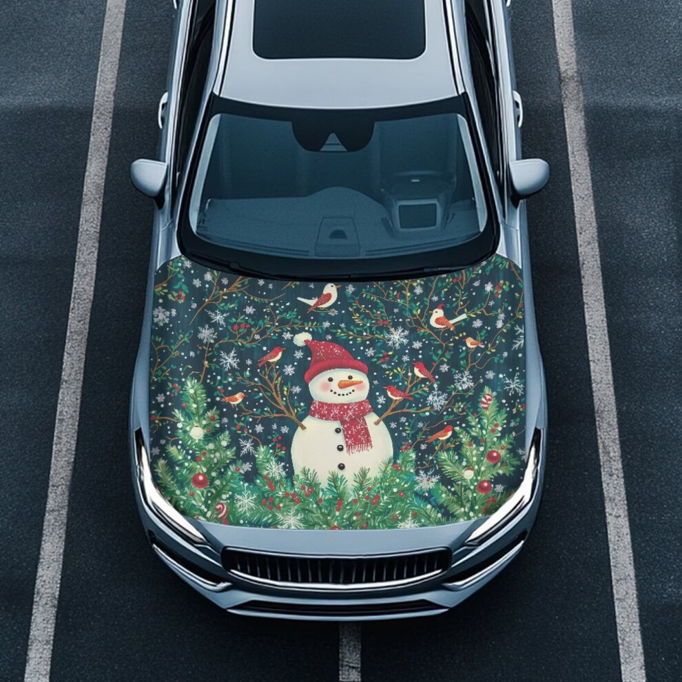 Heat-Resistant Christmas Print Car Hood Cover Â Stretchable Protector For Trucks, Cars, Suvs, Vans; Compatible With All Models 9193271987994
