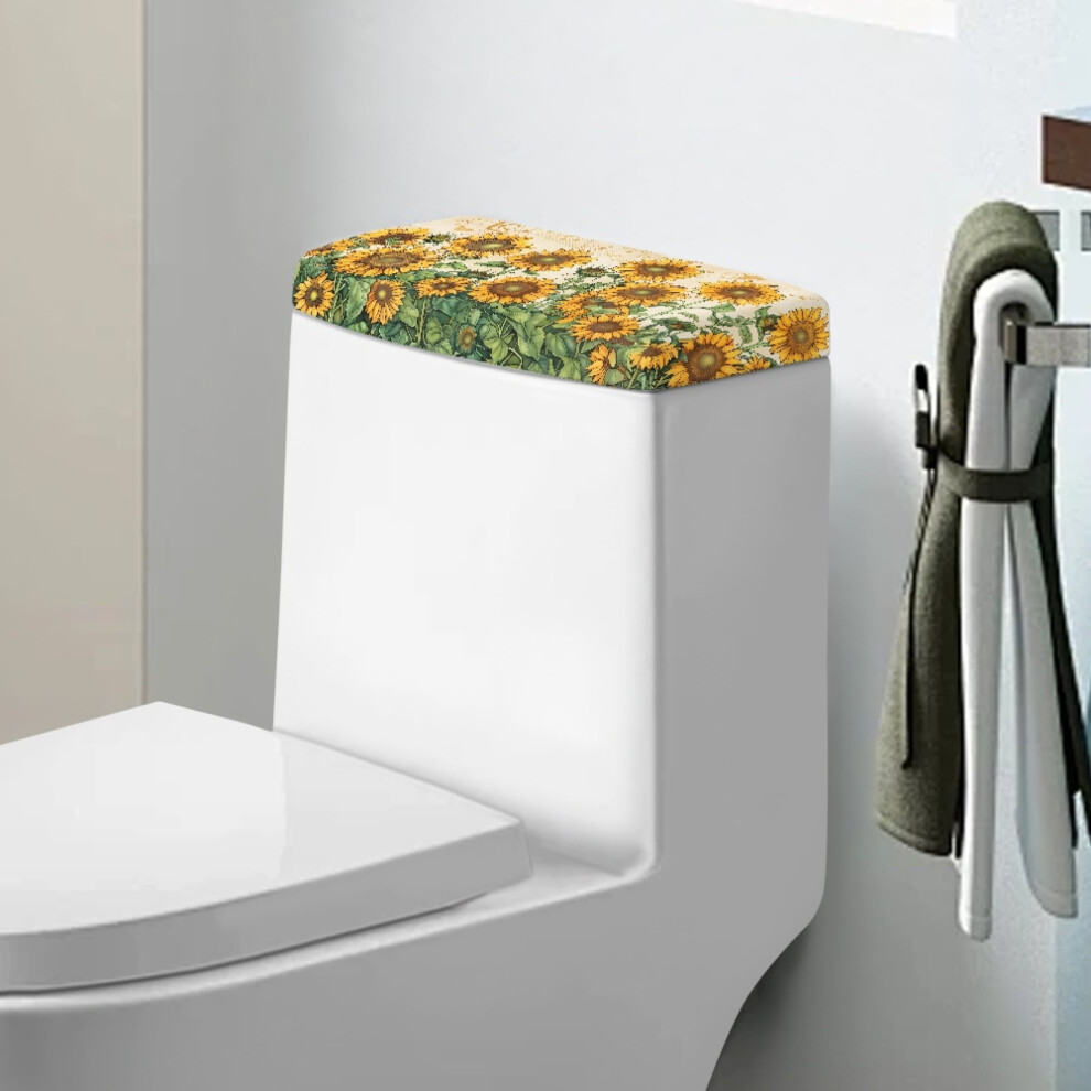 Sunflower Music Toilet Tank Cover, Washable & Elastic, Easy-Clean Replacement Lid Kit Â Compatible With Standard Tanks 9422877013197