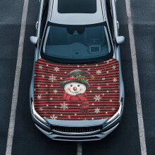 Christmas Snowman Car Hood Cover Tear-Resistant Polyester