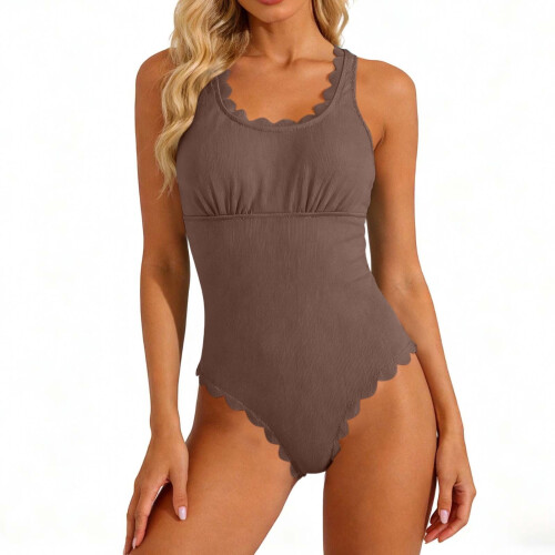 Damen-Einteiler-Badeanzug mit Spitzen-Bralette-Oberteil