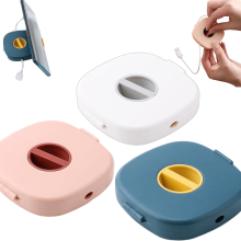 Organizador de cables giratorio 2 en 1 y soporte para teléfono para cables de carga, auriculares y USB – Compatible con la mayoría de los