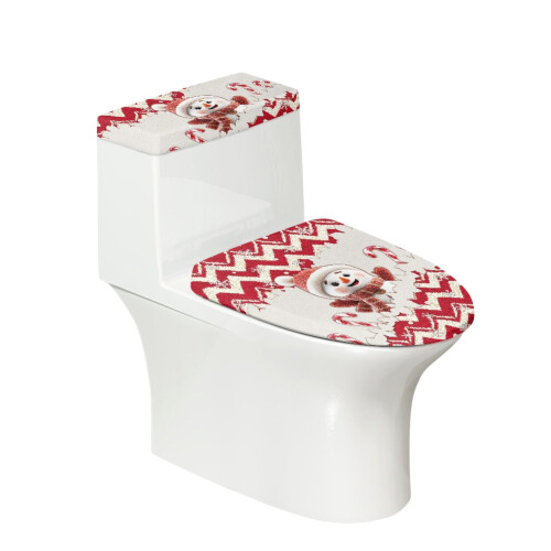 Tampa de Assento Sanitário com Boneco de Neve e Doces, Ajustável e Antipoeira
