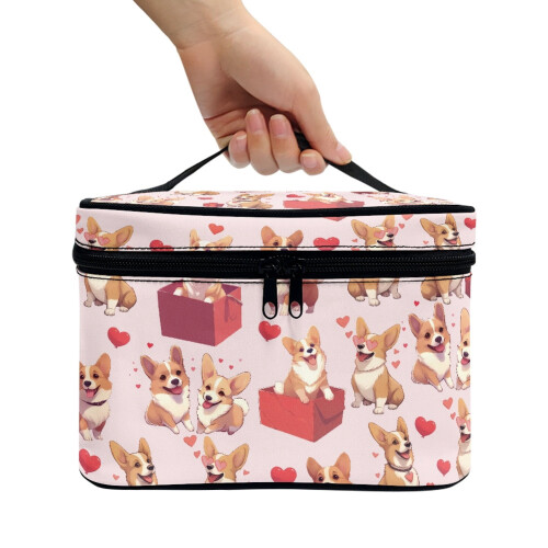 Kosmetikpose med hjerteformet Corgi-mønster, 1 stk. 2