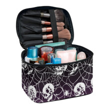 Reis- en cosmeticatasje met doodskopmotief en spinnenwebmotief, multifunctioneel, unisex