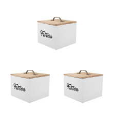 3Pièces Boîtes De Rangement En Bois Couvercles Pour Cuisine
