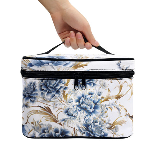 Nécessaire de viagem floral com grande capacidade 1