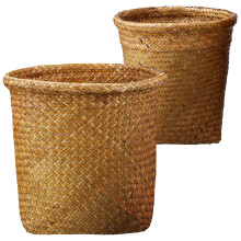 unbranded 2 Pcs Laundry Basket Woven Trash Can Tall Garbage Bedroom Wicker with Lid