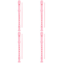 4Sets ABS Pink Kids Soprano Recorder 8-Hole Music Practice Instrument