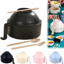 Ensemble de bols à ramen compatibles micro-ondes 2026 avec baguettes, cuillère, fourchette et poignée — Lavable au lave-vaisselle, pour la