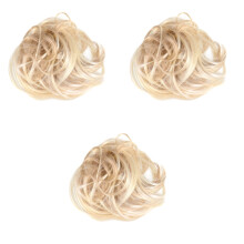 3Pcs Khaki Elastic Ponytail Wig Hair Ties for Women Volume and Comfort